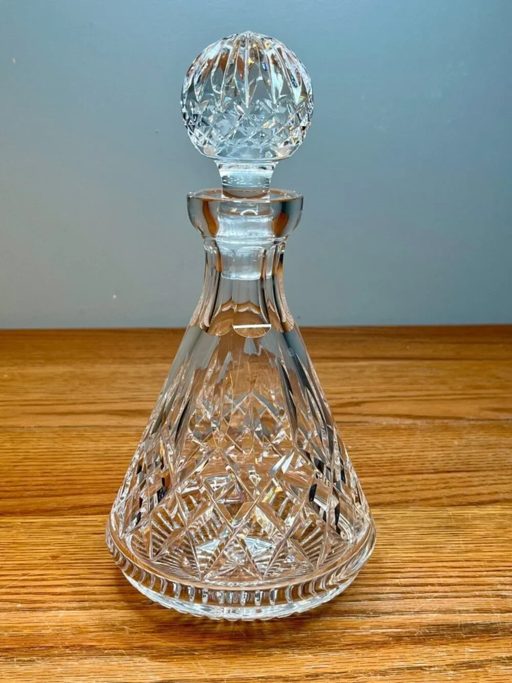 Waterford Crystal Lismore Roly Poly Decanter & Stopper, Marked with Logo